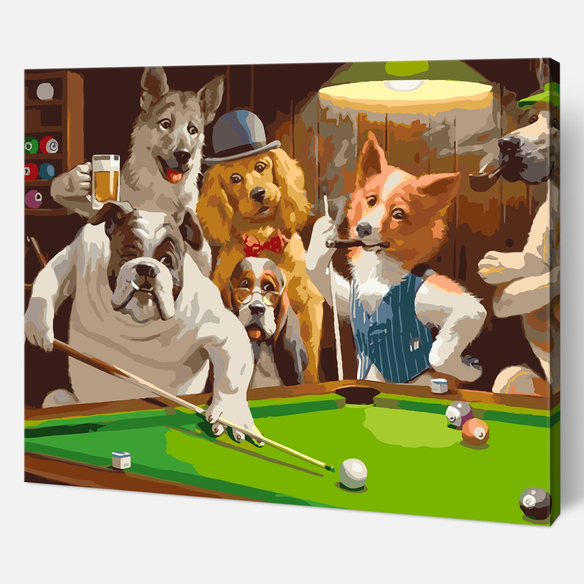 Dogs Playing Pool