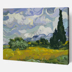 Wheat Field with Cypresses