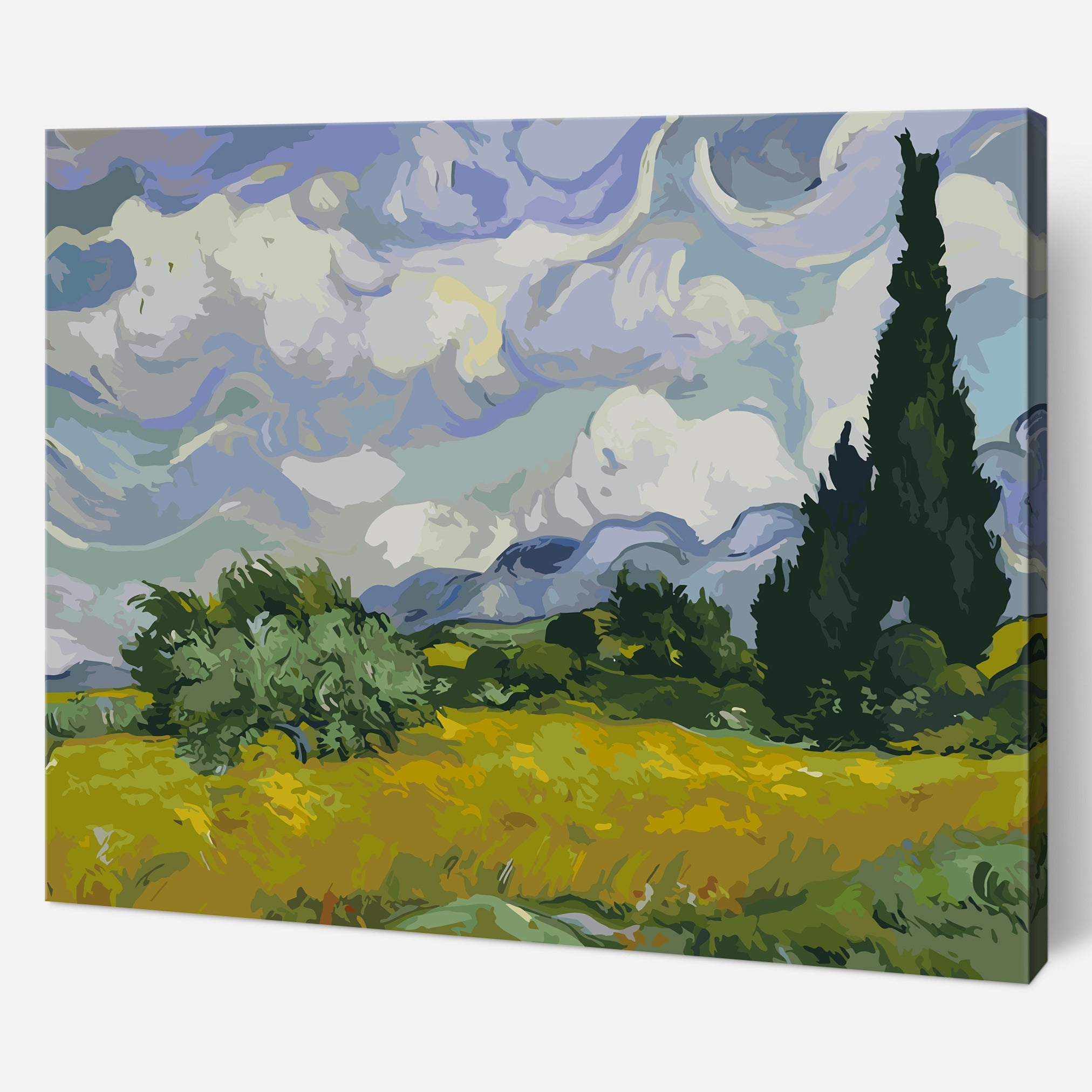 Wheat Field with Cypresses