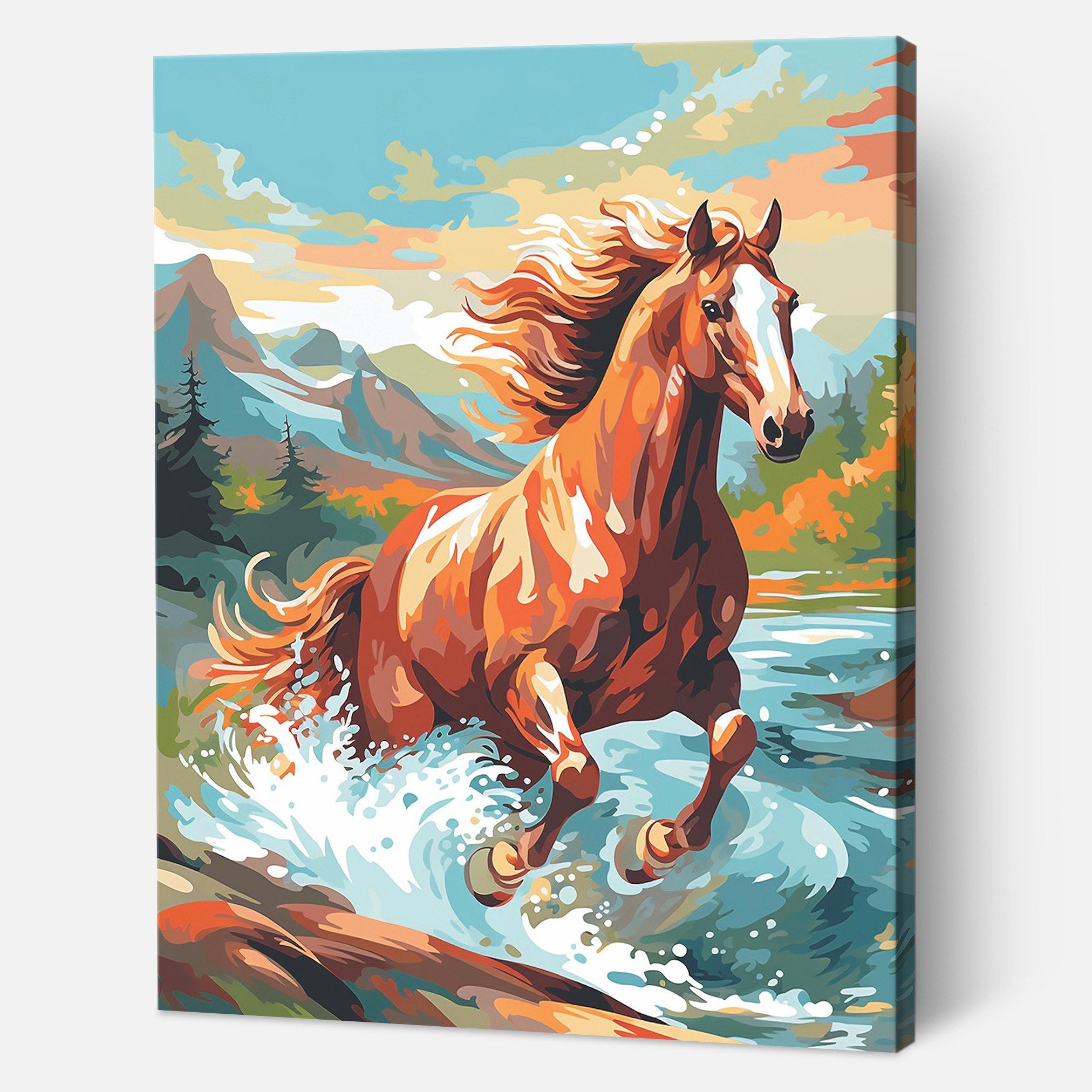 Horse running on water