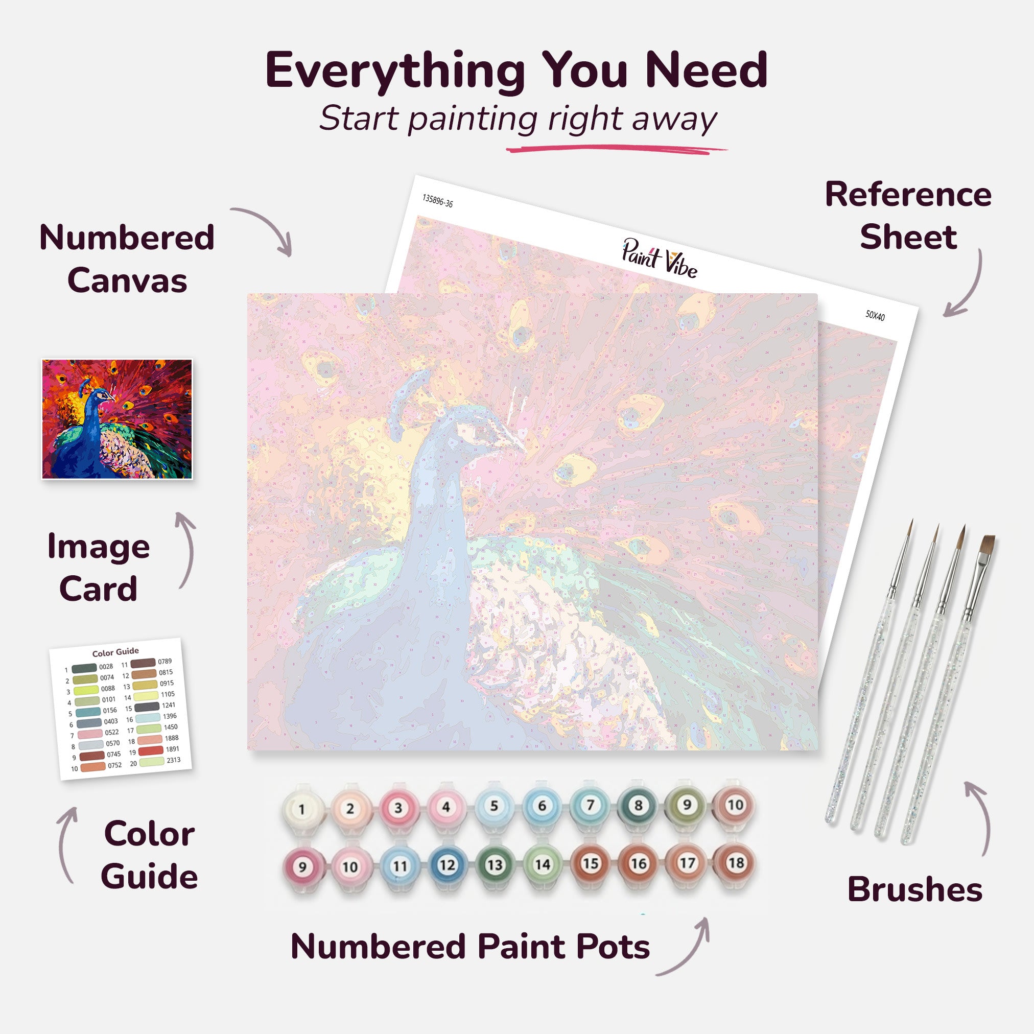 Paint By Numbers Peacock
