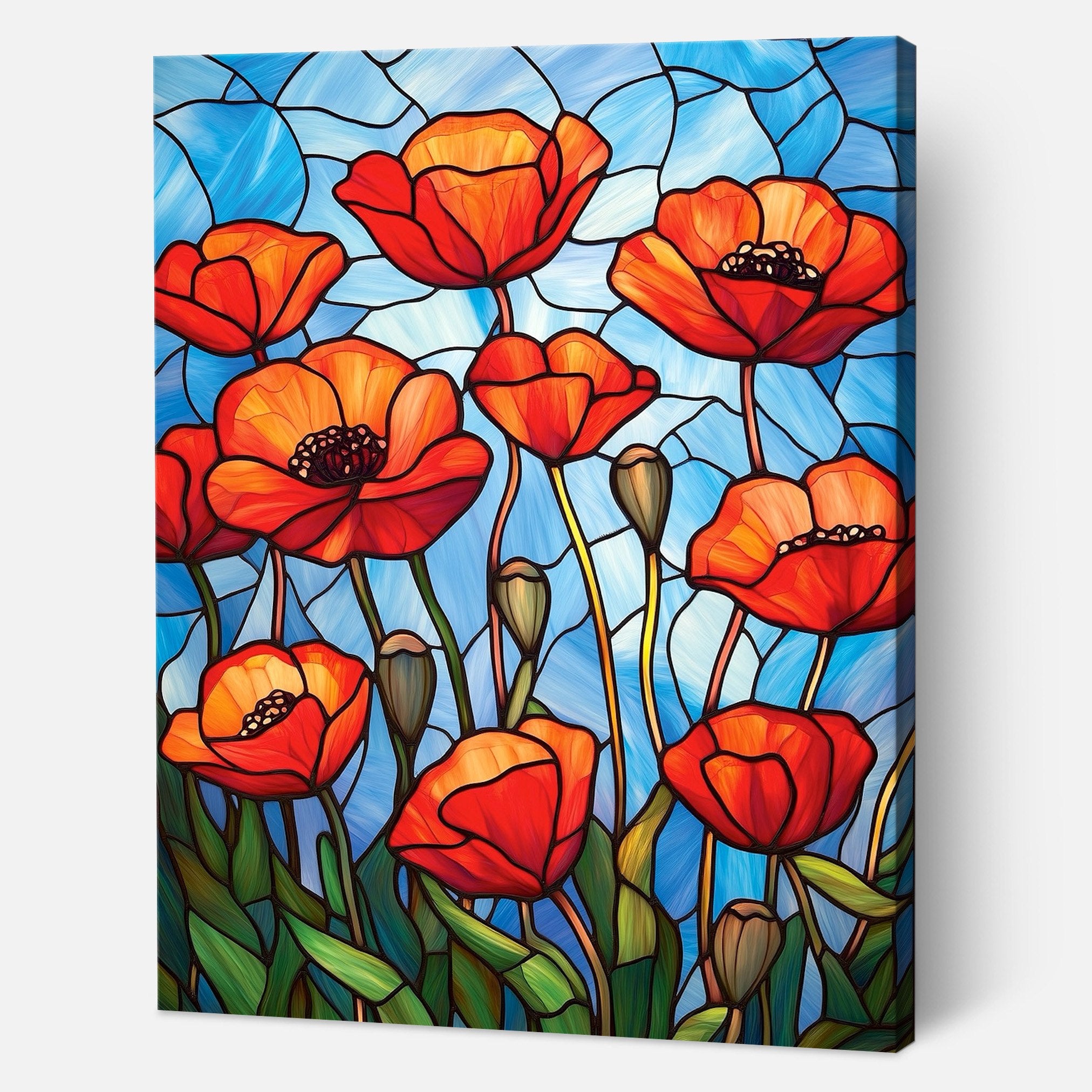 Stained Glass Poppies
